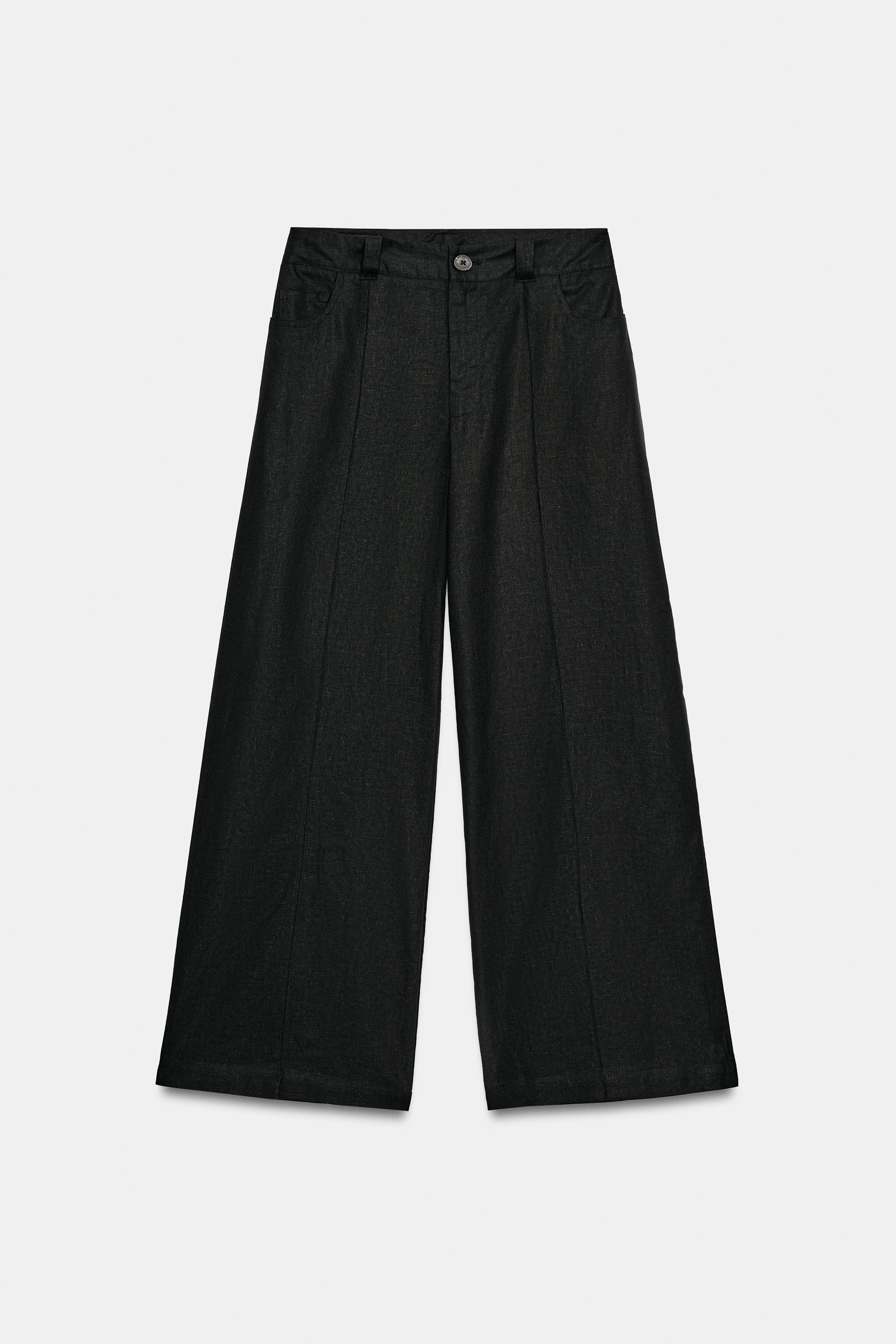 WIDE-LEG LINEN PANTS